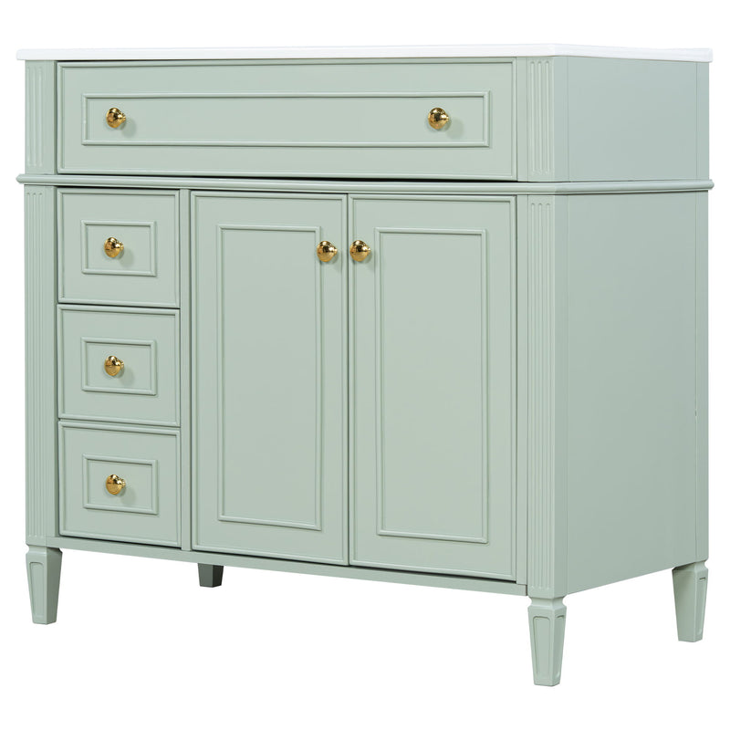 Bathroom Vanity With Sink, 3 Drawers & 2 Soft-Close Doors