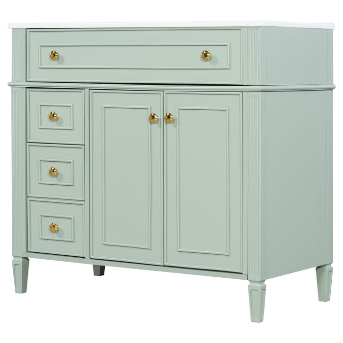 Bathroom Vanity With Sink, 3 Drawers & 2 Soft-Close Doors
