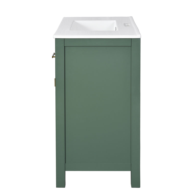 Bathroom Vanity With Sink, Cabinet With 4 Drawers & 2 Soft Close Doors, Rectangular Storage Unit For Bathroom