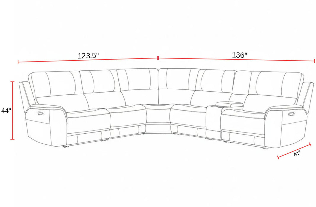 Easton - Power Reclining Sectional With Power Adjustable Headrests