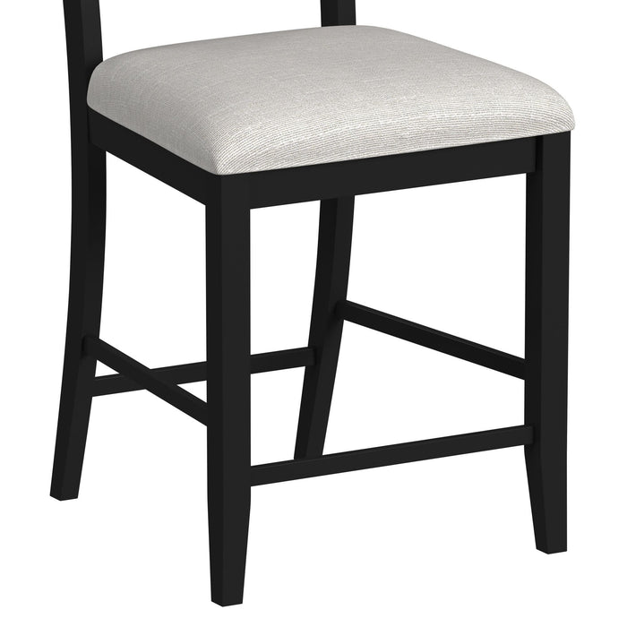 Tulane - 5 Piece Dining Set (Counter Table & 4 Counter Chairs) - Oak & Black