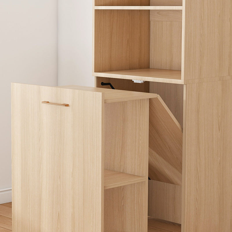 Stretchable Office Desk With Storage Shelves And Mobile Wheels