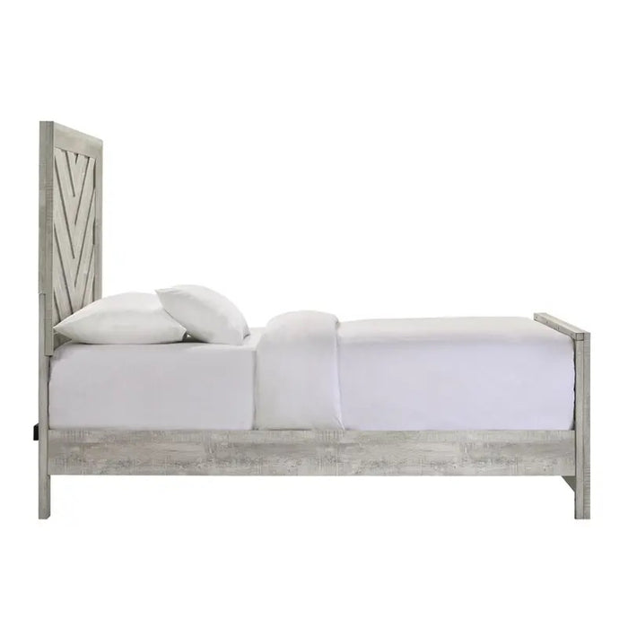 Elements International Ellen Queen Panel Bed in White
