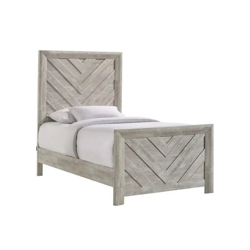 Elements International Ellen Twin Panel Bed in White EL700TB image
