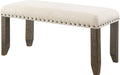 Elements International Jax Upholstered Bench in Smokey Walnut image