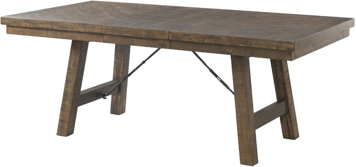 Elements International Jax Rectangular Dining Table in Smokey WalnutC image