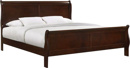 Elements International Louis Philippe King Panel Bed in Cherry image