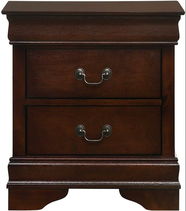 Elements International Louis Philippe Nightstand in Cherry