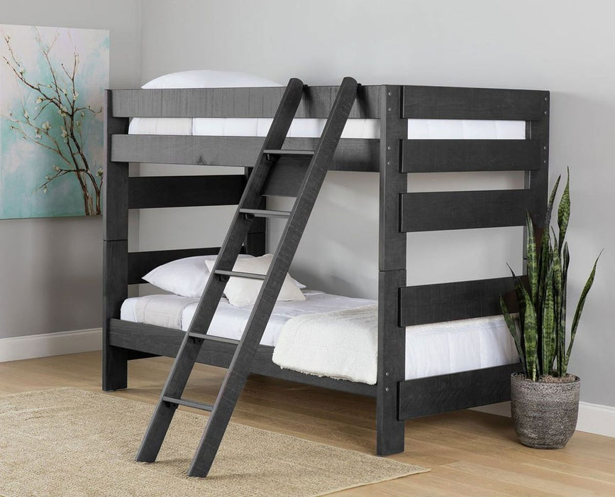 Elements International Vista Twin over Twin Bunk Bed with Ladder in Grey image