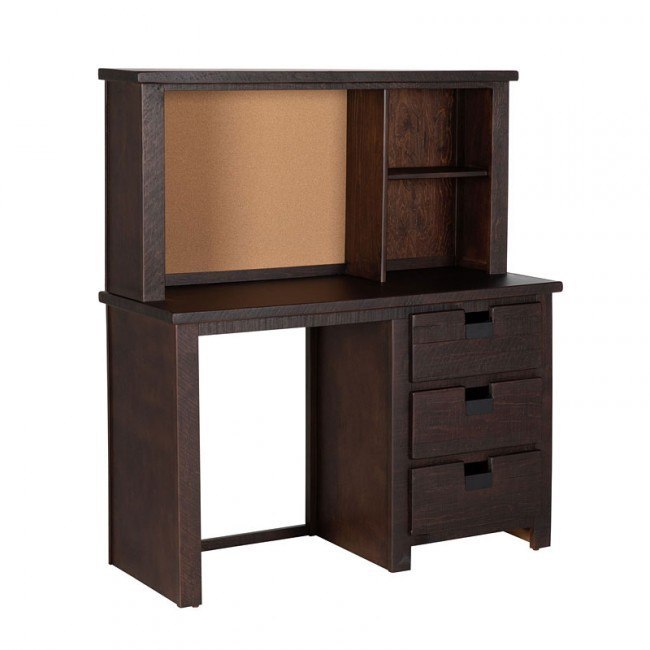 Elements International Vista Computer Desk with Hutch in Brown image