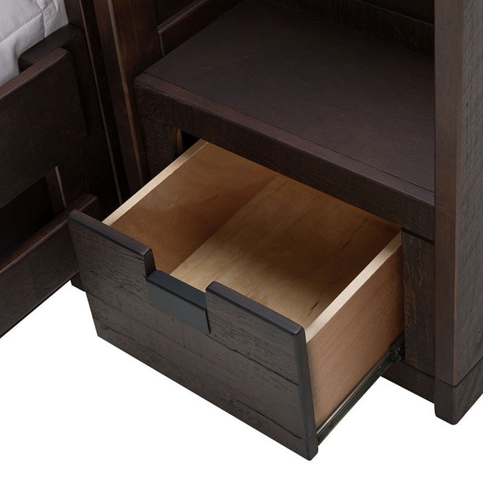 Elements International Vista Twin over Full Bunk Bed with Staircase in Brown