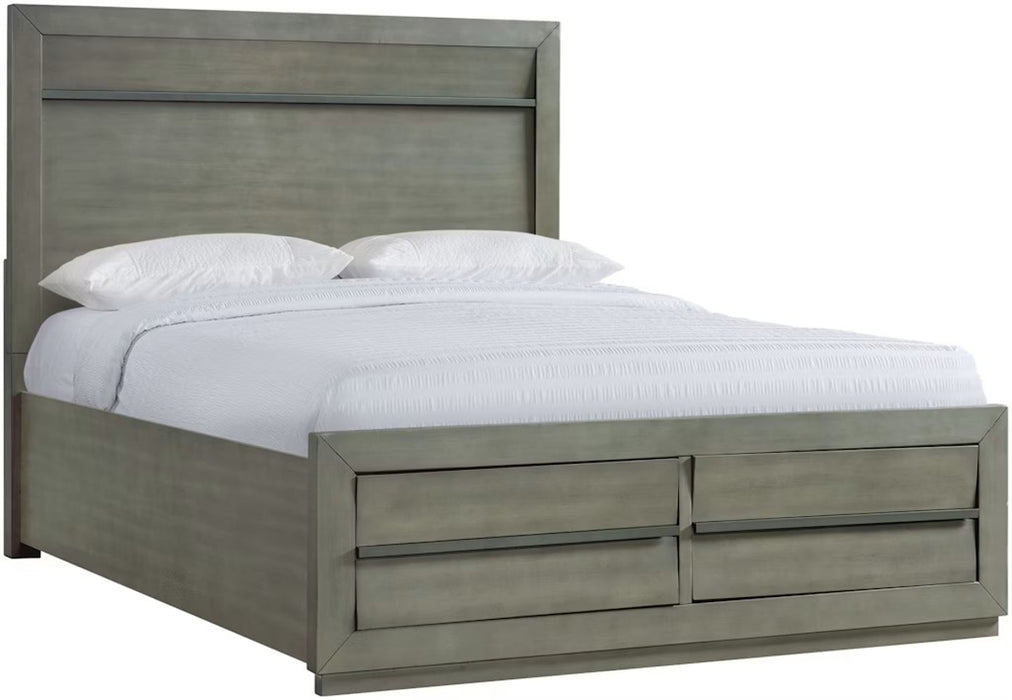 Elements International Zig Queen Storage Bed in Grey image