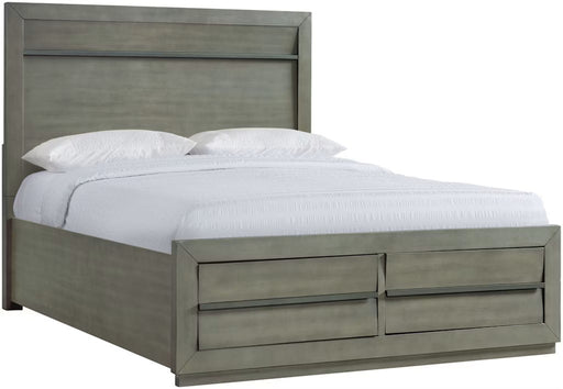 Elements International Zig Queen Storage Bed in Grey image