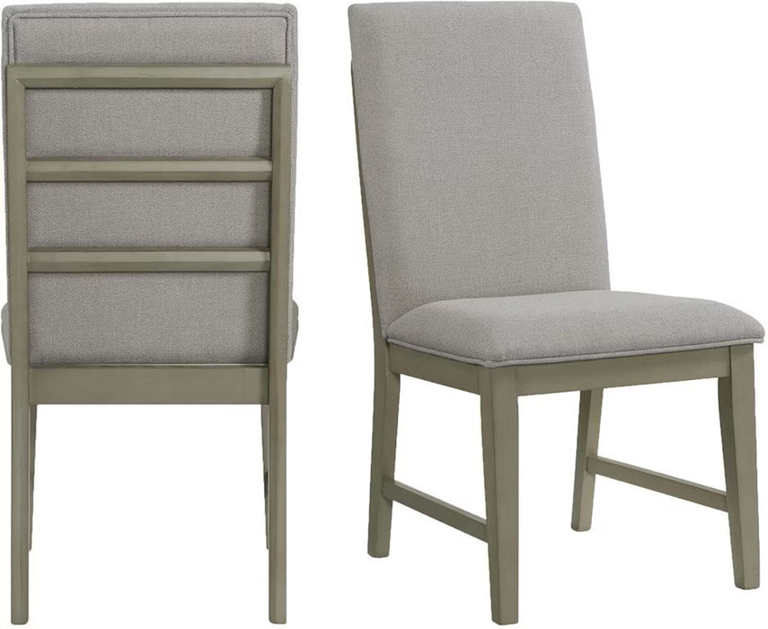 Elements International Zig Fabric Back Side Chair (Set of 2) in Grey image